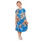 Blue Short Sleeve Floral Print Toddler Dress