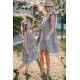 Black Girl's Plaid Print Ruffled Sleeveless Shift Mini Dress